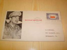 WWII, 2. maailmansota, Kenraali MacArthur 1943, USA, ensipäiväkuori, FDC, Overrun Country, miehitetyt valtiot, Puola.