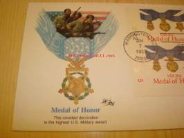 WWII, 2. maailmansota, Medal of Honor 1983, USA, ensipäiväkuori, FDC.