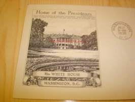 Valkoinen Talo, White House, Home of the Presidents, 1938, USA, ensipäiväkuori, FDC.