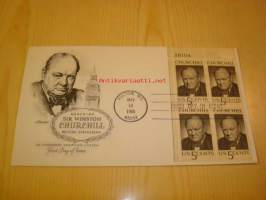 Winston Churchill, 2. maailmansota, WWII, 1965, USA, ensipäiväkuori, FDC.