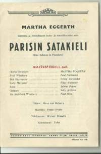 Pariisin satakieli  - elokuva esite 1930 luku