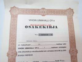 Vihdin (Vihti) Uimahalli Oy, 50 mk 1978, nr 000036 -osakekirja