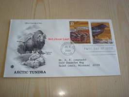 Arctic Tundra, myskihärkä ja korppi, 2003, USA, ensipäiväkuori, FDC. Katso myös muut kohteeni, mm. noin 1 200 erilaista amerikkalaista ensipäiväkuorta