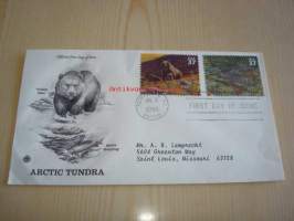 Arctic Tundra, harmaakarhu ja pohjanharjus, 2003, USA, ensipäiväkuori, FDC. Katso myös muut kohteeni, mm. noin 1 200 erilaista amerikkalaista ensipäiväkuorta