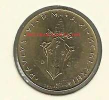 Vatikaani 20 Lire Paavali VI 1963-1978 - kolikko / Vatikaanin liira oli rahayksikkö vuosina 1929–2002. Tänä aikana se oli sidottu Italian liiraan ja oli