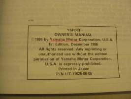 Yamaha YSR50T owner´s manual käyttöohjekirja