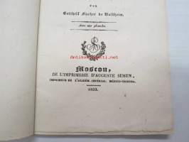 Notice sur Le Phlocerus, genre nouveau d&#039;orthoptéres De La Russie, par Gotthelf Fischer de Waldheim. Avec un planche.. Moscou, 1833 -Moskovassa 1833 painettu