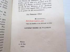 Notice sur Le Phlocerus, genre nouveau d&#039;orthoptéres De La Russie, par Gotthelf Fischer de Waldheim. Avec un planche.. Moscou, 1833 -Moskovassa 1833 painettu