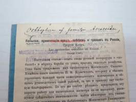 Kobilki prinosjasia vred hlebam i travam v Rossii - Les sauterelles nuisibles en Russie. Jekaterinburg, 1900 -venäläinen tieteellinen tutkielma heinäsirkoista,