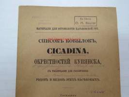 Cpisok kobilok, Cicadina, okrestnostei kupjanska, c tablitsami dla raslizenija - Podov i vidov etih nasekomih  - Coctavil P. Ivanov. S dvumja tablitsami risunkov.