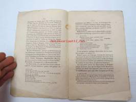 Notice sur les Hémérobides de Belqique, par C. Wesmael, tieteellinen tutkielma, eripainos, 1 kuvataulu, tekijän omakätinen omiste W. Nylanderille