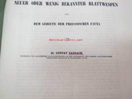 Beschreibung Neuer oder Wenig Bekannter Blattwespen aus dem Gebiete der Preussischen Fauna von Dr. Gustav Zaddach, Königsberg, 1859 -tieteellinen tutkielma, 1