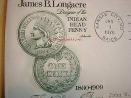 Indian Head Penny, 1978, USA, ensipäiväkuori, FDC. Katso myös muut kohteeni, mm. noin 1 200 erilaista amerikkalaista ensipäiväkuorta 1920-luvulta 2000-luvulle.