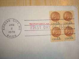 Indian Head Penny, 1978, USA, ensipäiväkuori, FDC. Katso myös muut kohteeni, mm. noin 1 200 erilaista amerikkalaista ensipäiväkuorta 1920-luvulta 2000-luvulle.