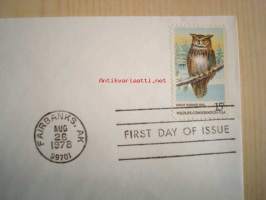 American Owls, Symbols of Wisdom, pöllö, 1978, USA, ensipäiväkuori, FDC. Katso myös muut kohteeni, mm. noin 1 200 erilaista amerikkalaista ensipäiväkuorta