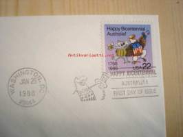 Australia´s Bicentennial, koala, 1988, USA, ensipäiväkuori, FDC. Katso myös muut kohteeni, mm. noin 1 200 erilaista amerikkalaista ensipäiväkuorta