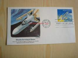 Shuttle Arriving in Space, 1981, USA, ensipäiväkuori, FDC. Katso myös muut kohteeni, mm. noin 1 200 erilaista amerikkalaista ensipäiväkuorta 1920-luvulta