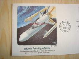 Shuttle Arriving in Space, 1981, USA, ensipäiväkuori, FDC. Katso myös muut kohteeni, mm. noin 1 200 erilaista amerikkalaista ensipäiväkuorta 1920-luvulta