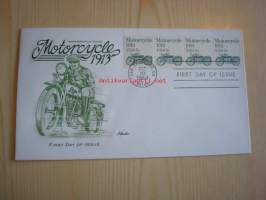 Motorcycle, moottoripyörä, 1983, USA, ensipäiväkuori, FDC. Katso myös muut kohteeni, mm. noin 1 200 erilaista amerikkalaista ensipäiväkuorta 1920-luvulta