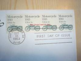 Motorcycle, moottoripyörä, 1983, USA, ensipäiväkuori, FDC. Katso myös muut kohteeni, mm. noin 1 200 erilaista amerikkalaista ensipäiväkuorta 1920-luvulta