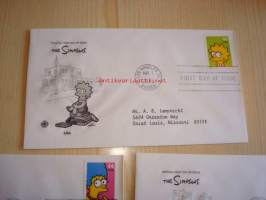 5 erilaista The Simpsons, 2009, USA, ensipäiväkuorta, FDC. Katso myös muut kohteeni, mm. noin 1 200 erilaista amerikkalaista ensipäiväkuorta.