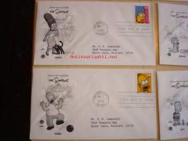 5 erilaista The Simpsons, 2009, USA, ensipäiväkuorta, FDC. Katso myös muut kohteeni, mm. noin 1 200 erilaista amerikkalaista ensipäiväkuorta.