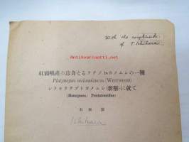 Platynopus melanoleucus (Westwood) (Hemiptera : Pentatomidae -japaninkielinen hyönteistutkimus, eripainos vuodelta 194? -scientific publication in japanese