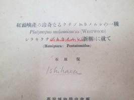 Platynopus melanoleucus (Westwood) (Hemiptera : Pentatomidae -japaninkielinen hyönteistutkimus, eripainos vuodelta 194? -scientific publication in japanese