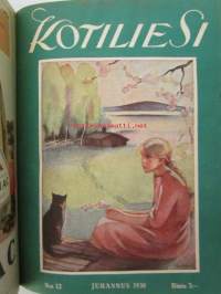 Kotiliesi 1930 -sidottu vuosikerta, katso sisältöä kuvista tarkemmin