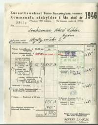 Kunnallismaksut 1946 Turun Kaupunki