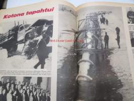 Viikko Sanomat 1957 nr 10, ilmestynyt 8.3.1957, sis. mm. seur. artikkelit / kuvat / mainokset; Kansikuva Louis Armstrong, Karka-talo (A. Ahlström Oy), Majesteetti