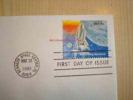 Space Achievement, Kennedy Space Center, Florida, 1981, USA, ensipäiväkuori, FDC. Katso myös muut kohteeni, mm. noin 1 200 erilaista amerikkalaista