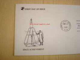 Space Achievement, Kennedy Space Center, Florida, 1981, USA, ensipäiväkuori, FDC. Katso myös muut kohteeni, mm. noin 1 200 erilaista amerikkalaista
