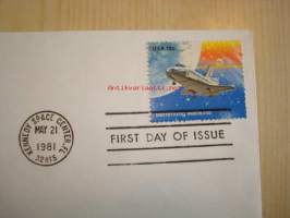 Space Achievement, Kennedy Space Center, Florida, 1981, USA, ensipäiväkuori, FDC. Katso myös muut kohteeni, mm. noin 1 200 erilaista amerikkalaista