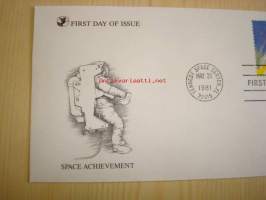 Space Achievement, Kennedy Space Center, Florida, 1981, USA, ensipäiväkuori, FDC. Katso myös muut kohteeni, mm. noin 1 200 erilaista amerikkalaista