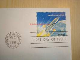 Space Achievement, Kennedy Space Center, Florida, 1981, USA, ensipäiväkuori, FDC. Katso myös muut kohteeni, mm. noin 1 200 erilaista amerikkalaista