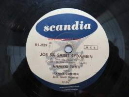 Scandia KS-229 Annikki Tähti - Laulu kahdesta pennistä / Jos sä saisit sydämein -savikiekkoäänilevy, 78 rpm record