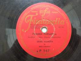 Finlandia P147 Georg Malmstén ja NEA-orkesteri - Musta Hermanni / Puomien partahilla -savikiekkoäänilevy, 78 rpm record