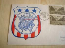 WWII, U.S. Army, 2. maailmansota, 1945, USA, ensipäiväkuori, FDC. Katso myös muut kohteeni, mm. noin 1 200 erilaista amerikkalaista ensipäiväkuorta