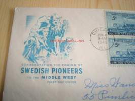 Swedish Pioneers, 1948, USA, ensipäiväkuori, FDC. Katso myös muut kohteeni, mm. noin 1 200 erilaista amerikkalaista ensipäiväkuorta 1920-luvulta 2000-luvulle.