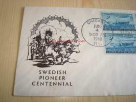 Swedish Pioneers, 1948, USA, ensipäiväkuori, FDC. Katso myös muut kohteeni, mm. noin 1 200 erilaista amerikkalaista ensipäiväkuorta 1920-luvulta 2000-luvulle.