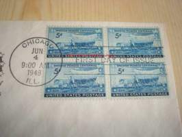 Swedish Pioneers, 1948, USA, ensipäiväkuori, FDC. Katso myös muut kohteeni, mm. noin 1 200 erilaista amerikkalaista ensipäiväkuorta 1920-luvulta 2000-luvulle.