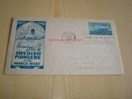 Swedish Pioneers, 1948, USA, ensipäiväkuori, FDC. Katso myös muut kohteeni, mm. noin 1 200 erilaista amerikkalaista ensipäiväkuorta 1920-luvulta 2000-luvulle.