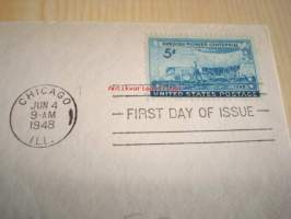 Swedish Pioneers, 1948, USA, ensipäiväkuori, FDC. Katso myös muut kohteeni, mm. noin 1 200 erilaista amerikkalaista ensipäiväkuorta 1920-luvulta 2000-luvulle.
