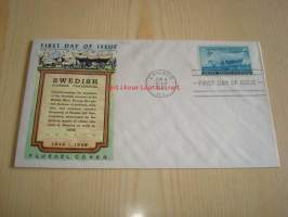 Swedish Pioneers, 1948, USA, ensipäiväkuori, FDC. Katso myös muut kohteeni, mm. noin 1 200 erilaista amerikkalaista ensipäiväkuorta 1920-luvulta 2000-luvulle.