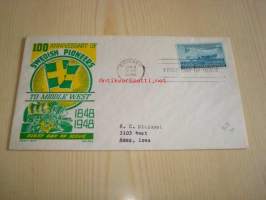 Swedish Pioneers, 1948, USA, ensipäiväkuori, FDC. Katso myös muut kohteeni, mm. noin 1 200 erilaista amerikkalaista ensipäiväkuorta 1920-luvulta 2000-luvulle.