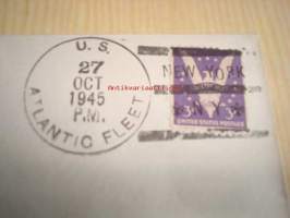 WWII, Navy Day, 2. maailmansota, 1945, USA, ensipäiväkuori, FDC. Katso myös muut kohteeni, mm. noin 1 200 erilaista amerikkalaista ensipäiväkuorta 1920-luvulta