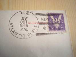 WWII, Navy Day, 2. maailmansota, 1945, USA, ensipäiväkuori, FDC. Katso myös muut kohteeni, mm. noin 1 200 erilaista amerikkalaista ensipäiväkuorta 1920-luvulta