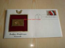 Intiaanipäähineet, Native American Headdress, Comanche, 1990, USA, ensipäiväkuori, FDC. Katso myös muut kohteeni, mm. noin 1 200 erilaista amerikkalaista