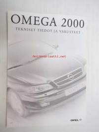 Opel Omega 2000 tekniset tiedot ja varusteet -myyntiesite